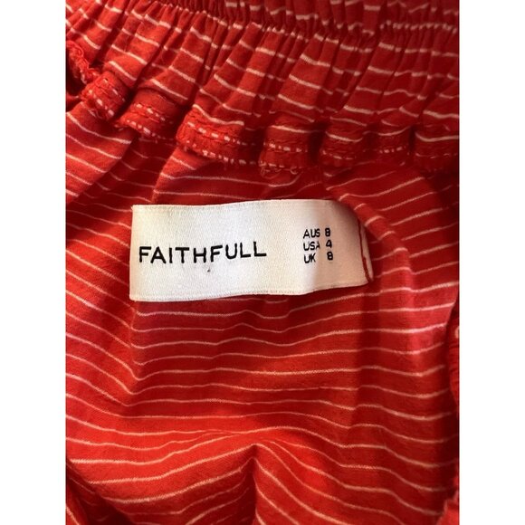 Faithfull the Brand Blouse Top Sz 4 Summer Cropped Nautical Graphic Print - Picture 14 of 16